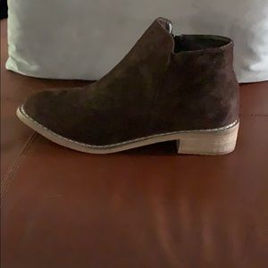 NIB Vegan Suede Chocolate Booties